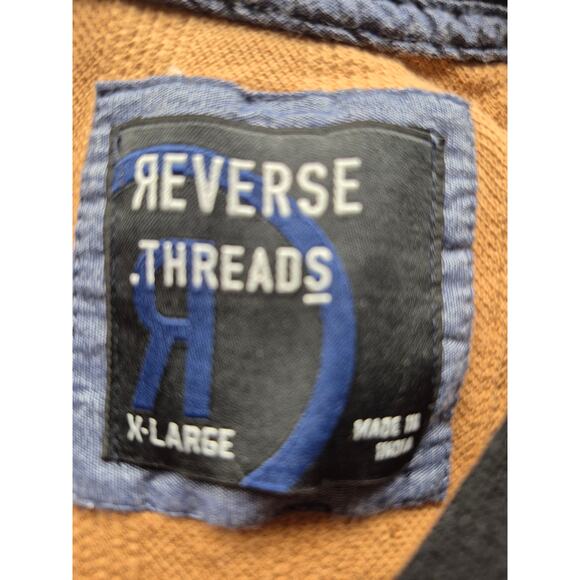 2 Reverse Threads Shirts Men Size XL Brown White Textured Short Sleeve Crew Neck - Picture 2 of 7